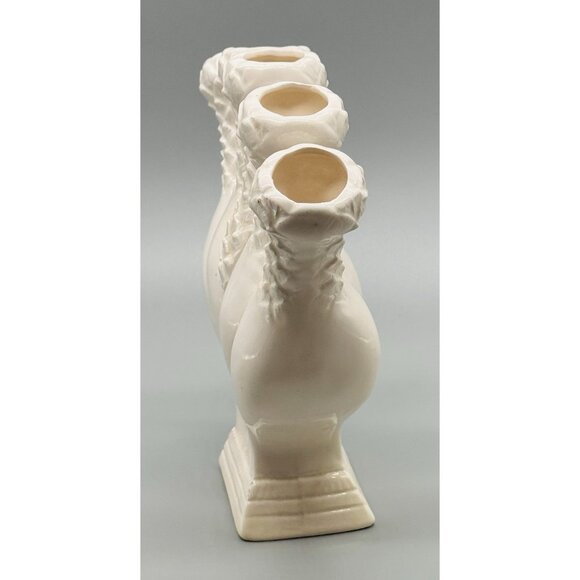 Mid Century Cream Quintal Five Finger Vase Posy Holder Ceramic 7.5 inch - Picture 3 of 7